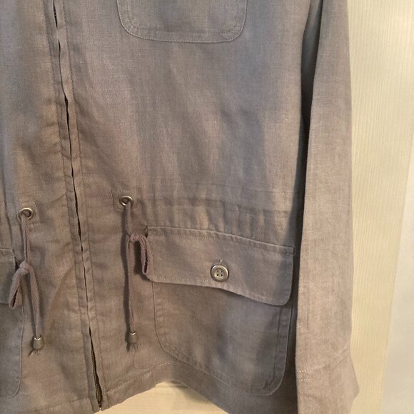 St Tropez 100% Linen Hooded Jacket - EUC - Picture 2 of 8